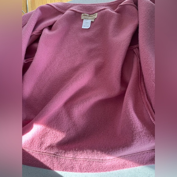 Norm Thompson 100% Wool Light Pink Button Up Sweater Jacket. Front Pockets - Picture 11 of 15